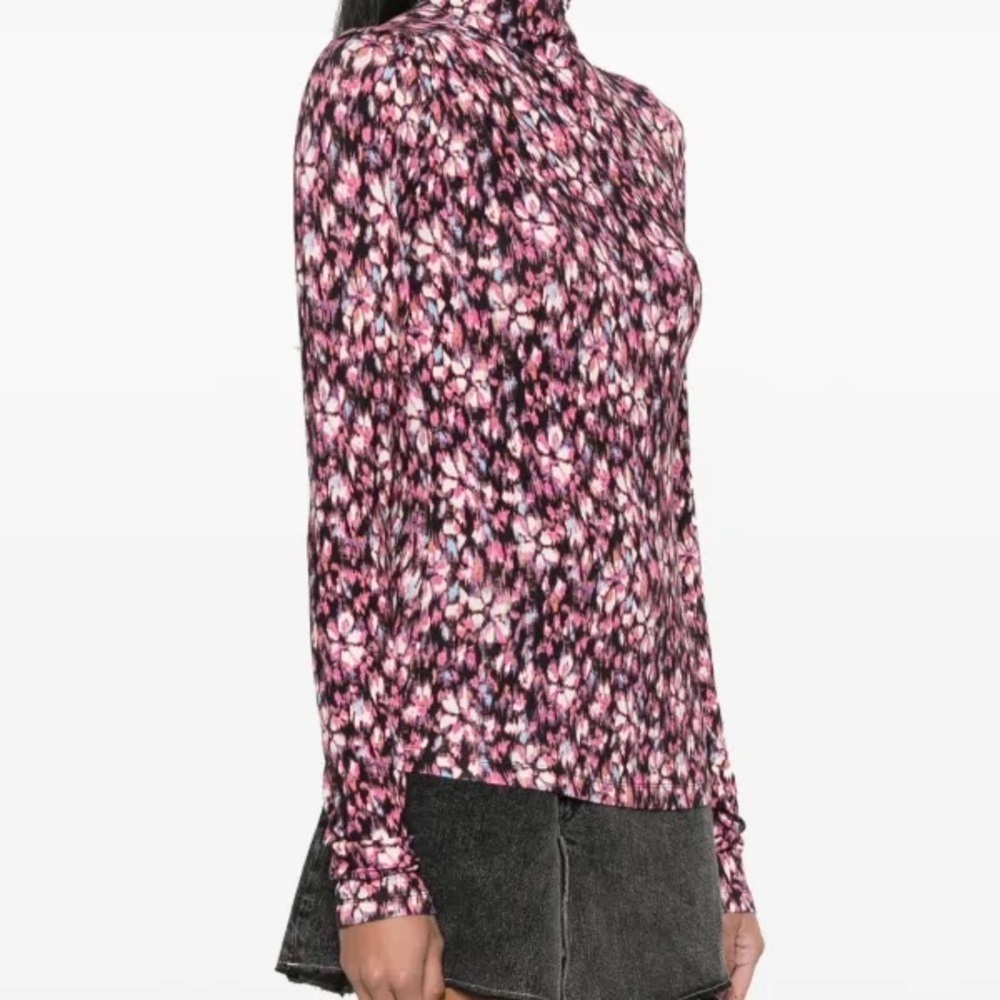 Isabel Marant Étoile Women's Floral Lou High-Neck Blouse Size 40 Multicolor NWOT - Picture 3 of 8